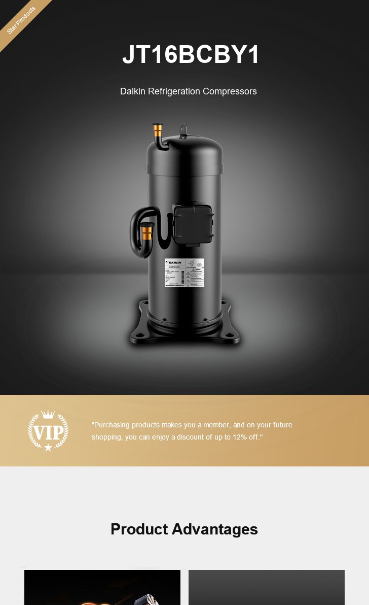 Daikin Compressor JT16BCBY1, technical parameters pdf, structure diagram